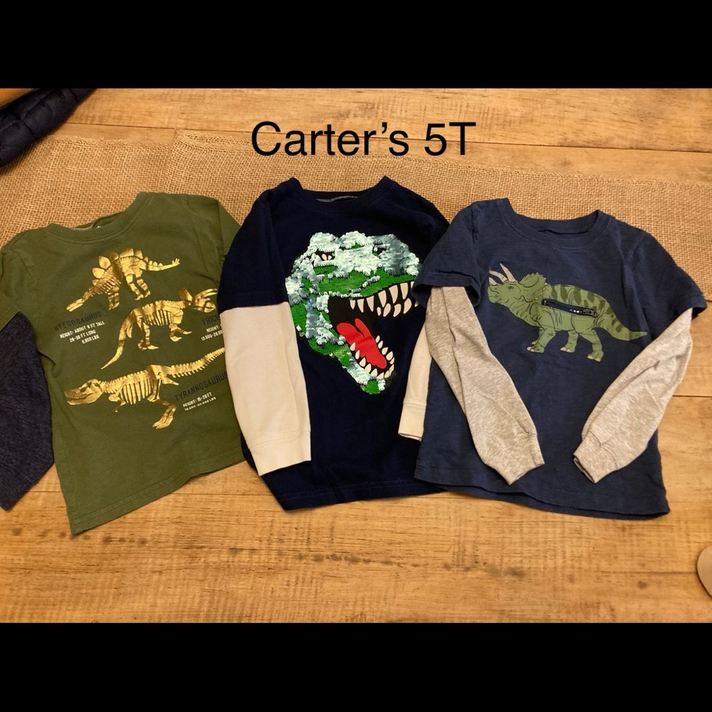 Long sleeved Carter’s 5T shirts (3 sold together)